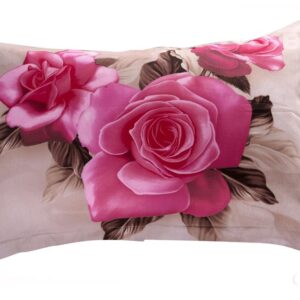 Fancy Vivid Flower Print 3D Two-piece Full Cotton Pillowcases