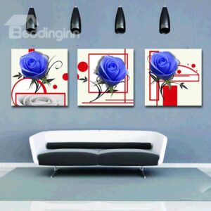 Shiny Blue Roses Style Film Art Wall Prints