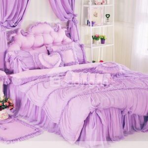 New Arrival Romantic Lace Wave Style 4-Piece Cotton Duvet Cover Sets