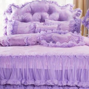 New Arrival Soft Trimming Lace 4-Piece Cotton Duvet Cover Sets