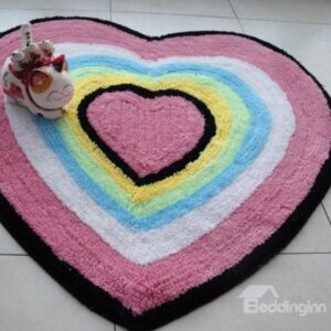 Amazing Colorful Heart-shaped Design Non-slip Doormat