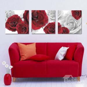 Very Pretty White and Red Roses Film Art Wall Prints