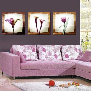 Pretty Elegant Purple Flowers Film Art Wall Prints