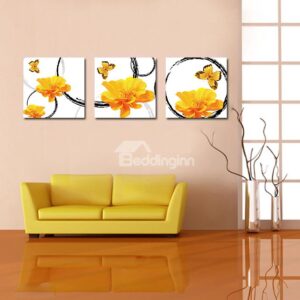 Adorable Butterflies on Delicate Yellow Flowers Film Art Wall Prints