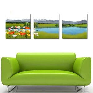 Beautiful Lake and Pretty Flowers Film Art Wall Prints