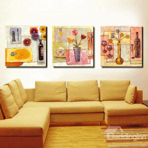 Flowers in Vase and Wine Film Art Wall Prints