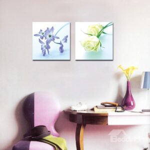 Adorable Purple Flowers and Roses Film Art Wall Prints