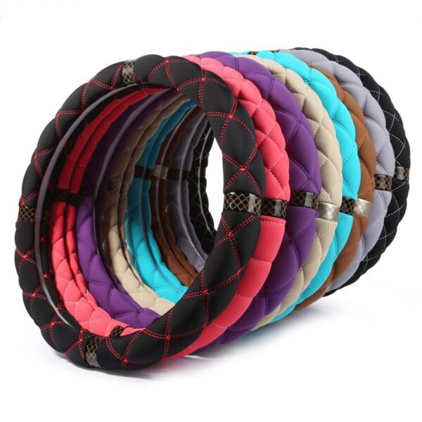 New Style Silk Fiber Solid Color Steering Wheel Cover