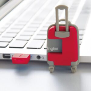 Unique Design Red Luggage Cases Shaped USB Flash Drive