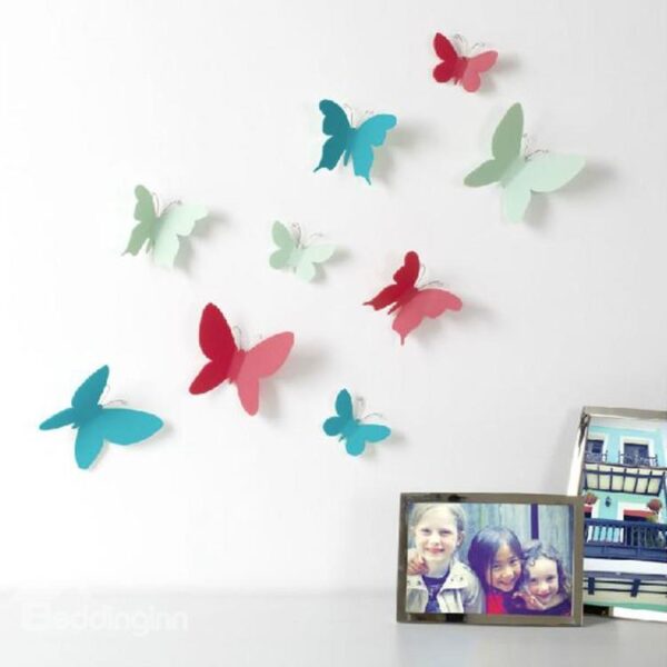 New Arrival Amazing Creative Beautiful Butterfly 9-piece Wall Stickers