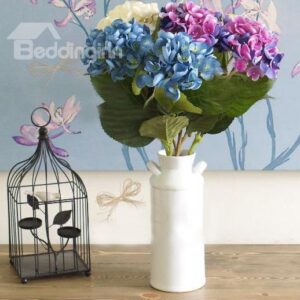 High Quality Silk Cloth Decorative Single Artificial Big-leaf Hydrangea Flowers