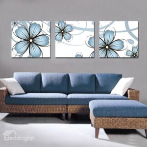 Cute Blue Flowers Print Film Art Wall Print