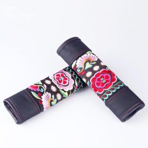 Creative National Cross-Stitch and Leather Shoulder Pad Car Seat Belt Cover