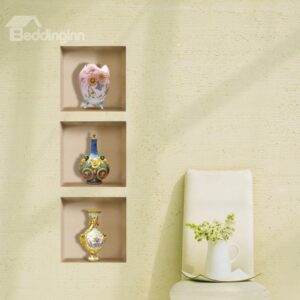 New Arrival Charming 3D Vase Ornaments Wall Stickers