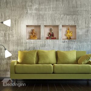 New Arrival Beautiful 3D Buddha Patterns Wall Stickers