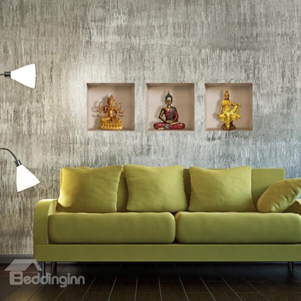 New Arrival Beautiful 3D Buddha Patterns Wall Stickers