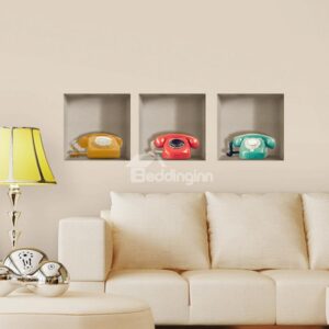New Arrival Amazing 3D Telephone Patterns Wall Stickers