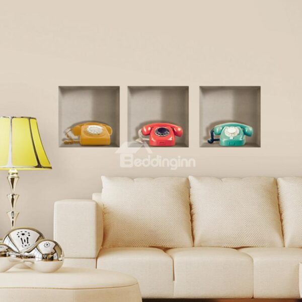 New Arrival Amazing 3D Telephone Patterns Wall Stickers