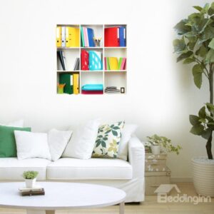 Stunning 3D Folder and Shelf Pattern Wall Stickers