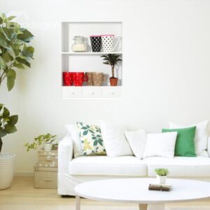 Stunning 3D Cups and Plant Patterns Wall Stickers