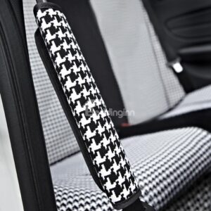Fashionable Black and White Checker Car Seat Belt Cover