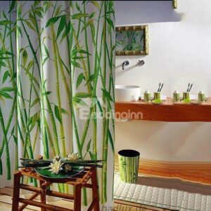 New Arrival Unique Elegant Bamboo Printing Shower Curtain