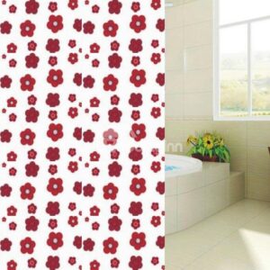 New Arrival Lovely Red Flowers Printing Shower Curtain