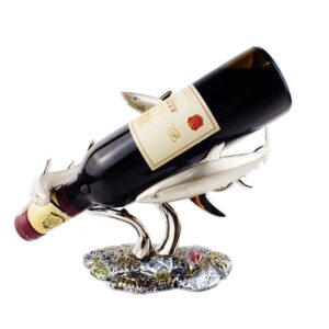 New Arrival Graceful European Silver Colored Enamel Shark Wine Rack