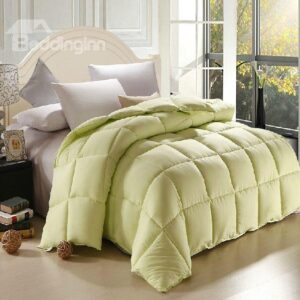 Micro Fiber Light Green Plaid Pattern Skincare Quilt