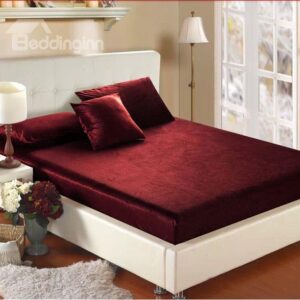 Quality Flannel Solid Color Super Soft Fitted Sheet
