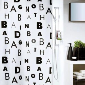 New Arrival Concise Alphabet Printing Shower Curtain