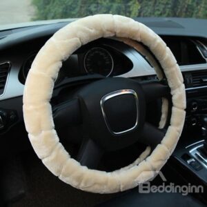 Hot Selling Solid Color Short Plush Car Steering Wheel Cover