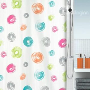 New Arrival Pretty Colorful Circles Printing Shower Curtain