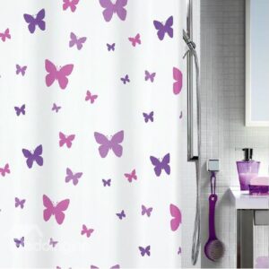 New Arrival Elegant Butterflies Printing Shower Curtain