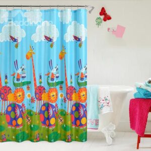New Arrival Cartoon Animal Sports Meet Printing Shower Curtain