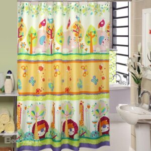 High Quality Cartoon Animals Printing Shower Curtain