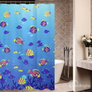New Arrival Blue Ocean Scene Printing Shower Curtain