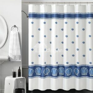 New Arrival Elegant Scallop Printing Shower Curtain