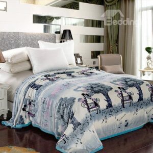 Quality Fairy Tale Beautiful Scenery Print Coral Velvet Blanket