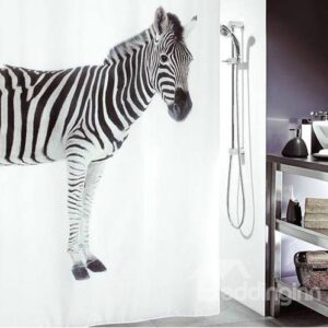 New Style Unique Amazing Zebra Printing Shower Curtain