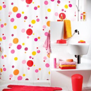 New Arrival Pretty Colorful Bubble Printing Shower Curtain