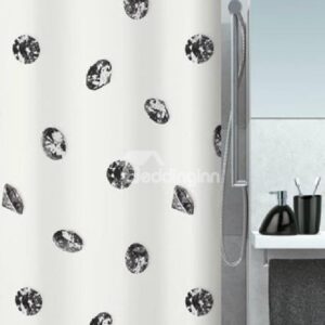 New Style Unique Black Diamond Printing Shower Curtain