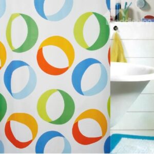 High Quality Pretty Colorful Rings Printing Shower Curtain