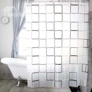 New Style Unique Black And White Checks Shower Curtain