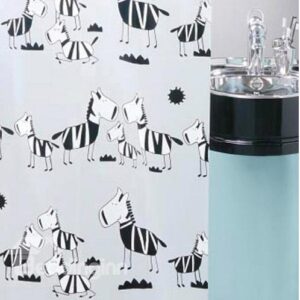 High Quality Unique Cartoon Zebra Printing Shower Curtain