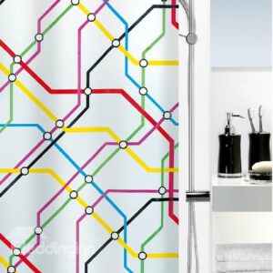 New Style Unique Subway LInes Printing Shower Curtain