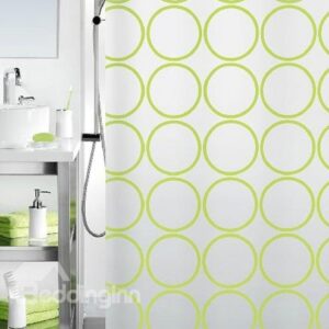 New Arrival Concise Green Circles Design Shower Curtain