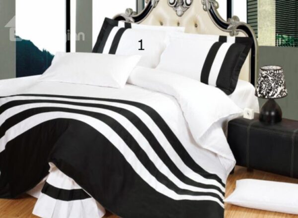 Two-Tone Multicolor 4-Piece Cotton Duvet Cover Sets
