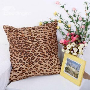 Fashion Adorable Leopard Print Comfortable Satin Throw Pillow