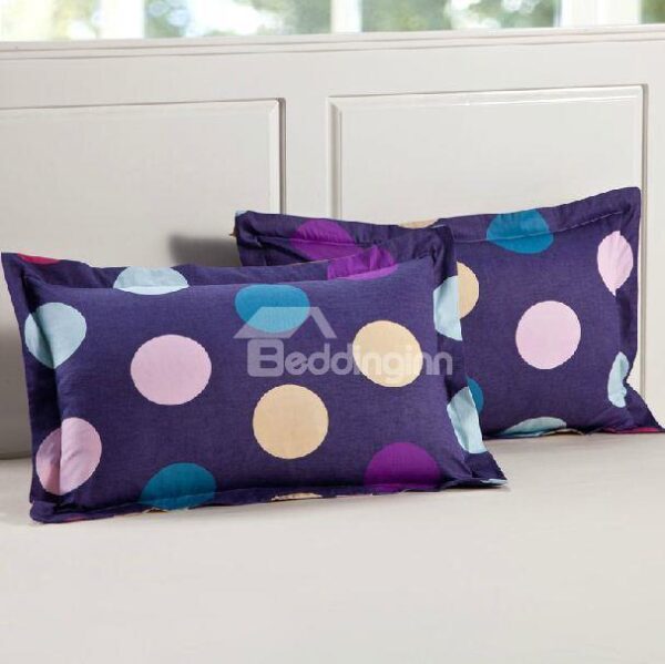 Splendid Colorful Polka Dot Design Full Cotton Pillowcase